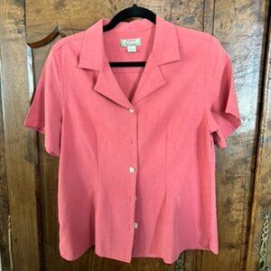 Tommy Bahama Silk Camp Shirt in Coral, Size L"